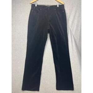 Talbots curvy Straight Leg Corduroy Pants Stretchy Black Women Sz 10 Classic